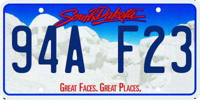 SD license plate 94AF23