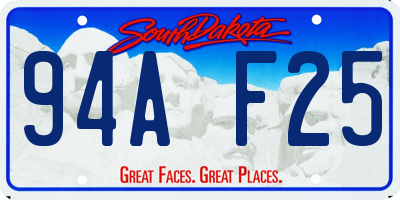 SD license plate 94AF25