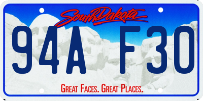 SD license plate 94AF30