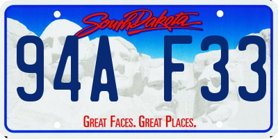 SD license plate 94AF33