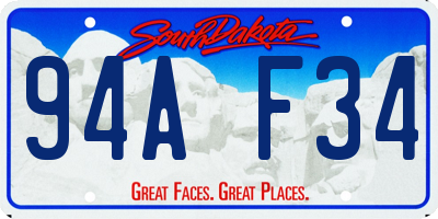 SD license plate 94AF34