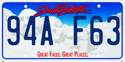SD license plate 94AF63