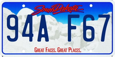 SD license plate 94AF67