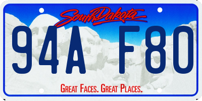 SD license plate 94AF80
