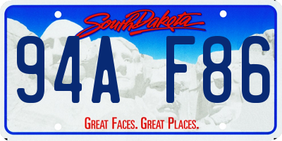 SD license plate 94AF86
