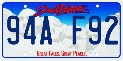SD license plate 94AF92
