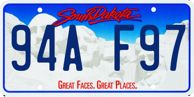 SD license plate 94AF97