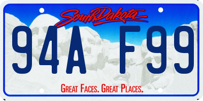 SD license plate 94AF99