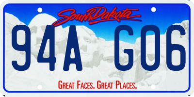 SD license plate 94AG06