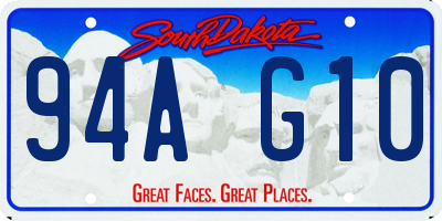 SD license plate 94AG10