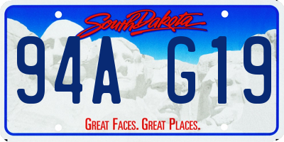 SD license plate 94AG19
