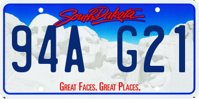 SD license plate 94AG21