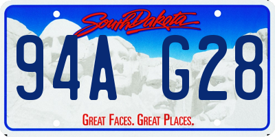 SD license plate 94AG28