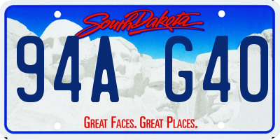 SD license plate 94AG40