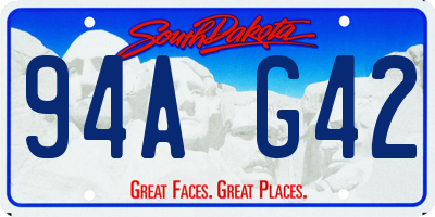 SD license plate 94AG42