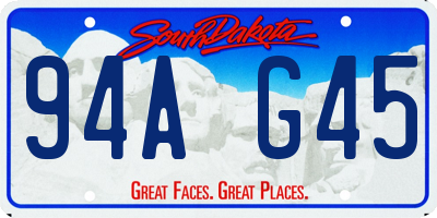 SD license plate 94AG45