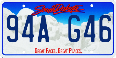 SD license plate 94AG46