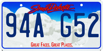 SD license plate 94AG52