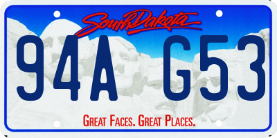 SD license plate 94AG53