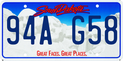 SD license plate 94AG58
