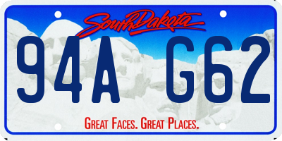 SD license plate 94AG62