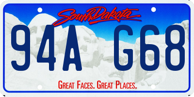 SD license plate 94AG68