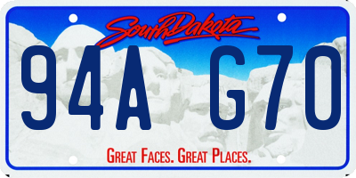 SD license plate 94AG70