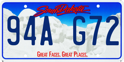 SD license plate 94AG72