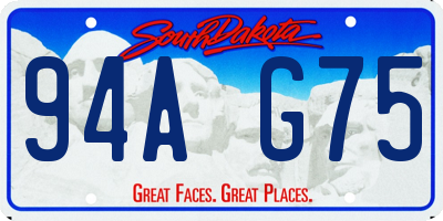 SD license plate 94AG75