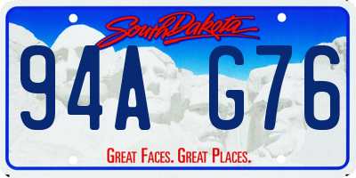 SD license plate 94AG76