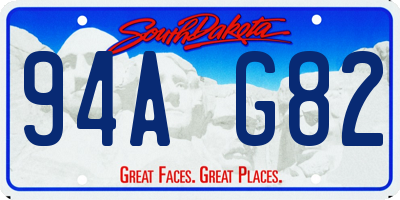 SD license plate 94AG82