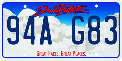 SD license plate 94AG83