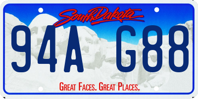 SD license plate 94AG88