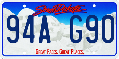 SD license plate 94AG90