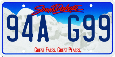 SD license plate 94AG99