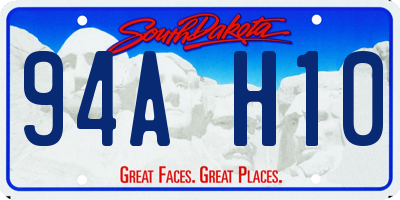 SD license plate 94AH10