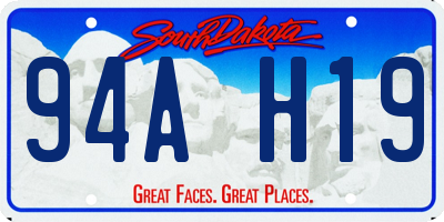 SD license plate 94AH19