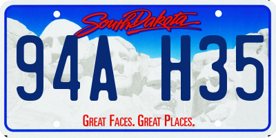 SD license plate 94AH35