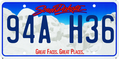 SD license plate 94AH36
