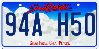 SD license plate 94AH50