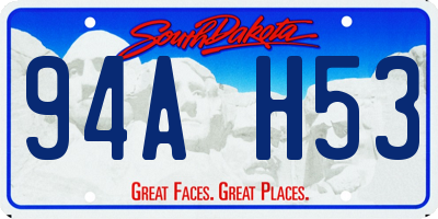 SD license plate 94AH53