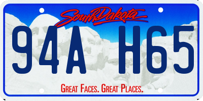 SD license plate 94AH65