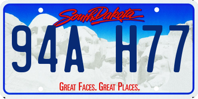 SD license plate 94AH77