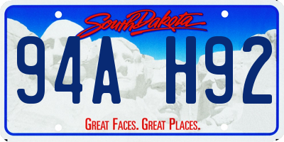 SD license plate 94AH92