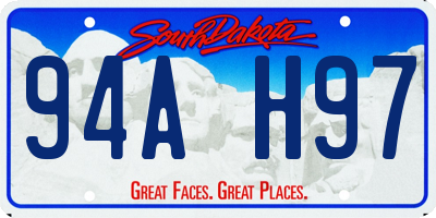 SD license plate 94AH97