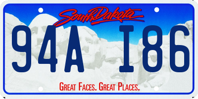 SD license plate 94AI86