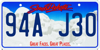 SD license plate 94AJ30