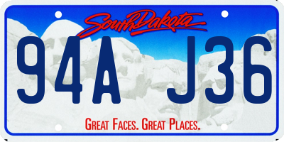 SD license plate 94AJ36