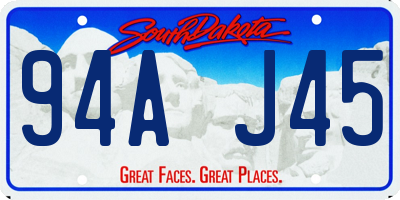 SD license plate 94AJ45