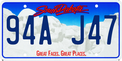 SD license plate 94AJ47